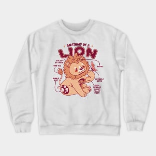 Anatomy Of A Lion Funny Cute Lion Design Crewneck Sweatshirt